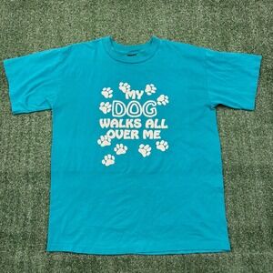 Vintage 90s Platinum Plus My Dog Walks All Over Me T-shirt